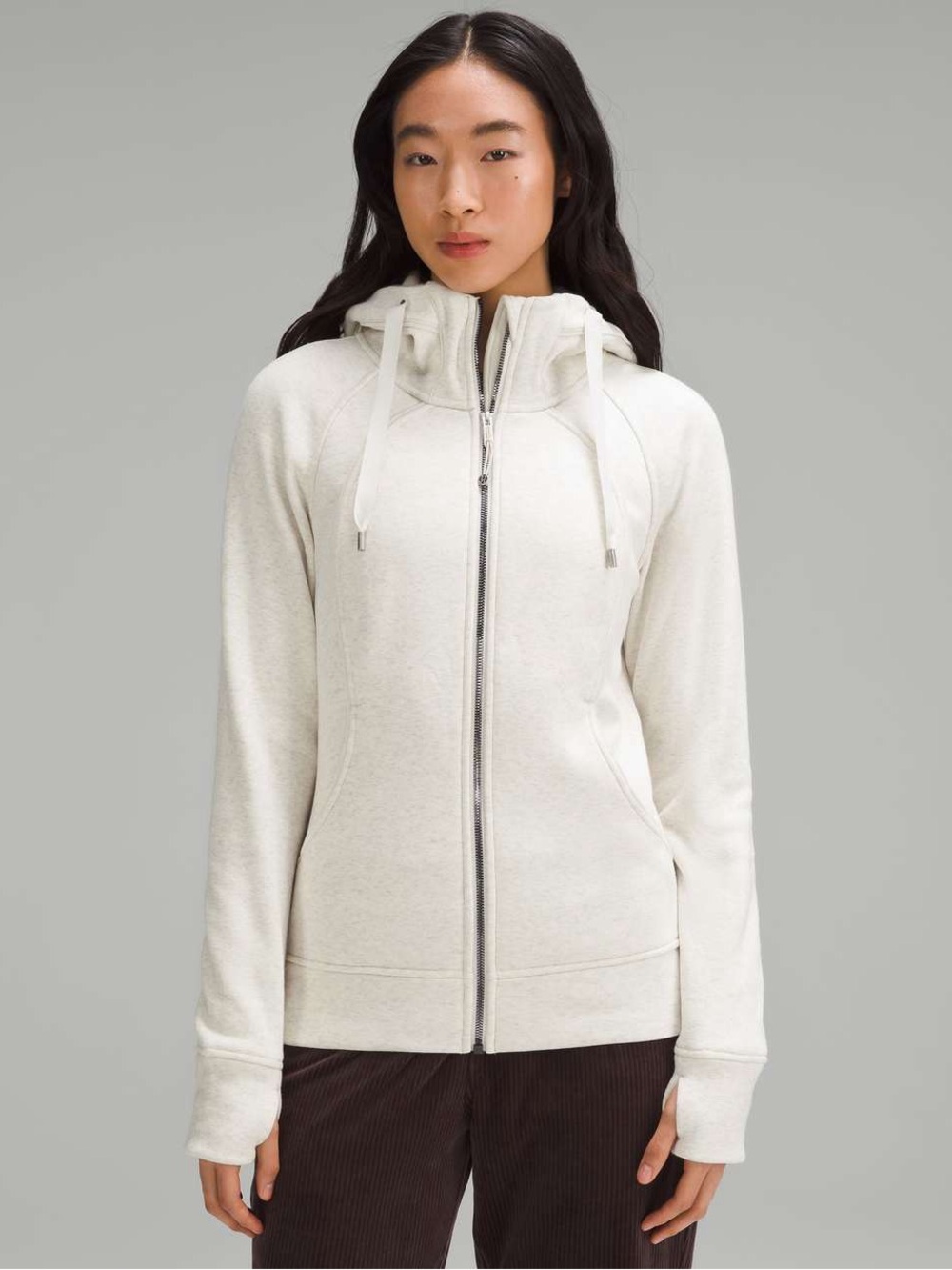 lululemon Scuba Full-Zip Hoodie *Plush (NWOT) Heathered Bone, Size 8
